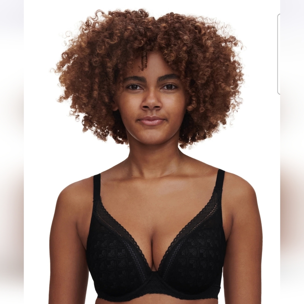 Chantelle Ace plunge bra, black, size 34DDD, new